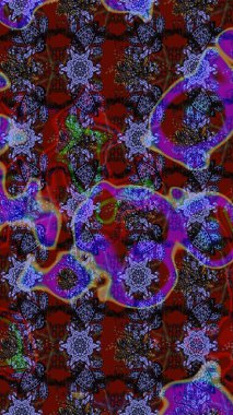 Raster Henna tarzı. Etnik Mandala havlusu. Sınır Kızılderili çiçekli paisley patten. Tebrik kartı geçmişi, boyama kitabı, arkaplan ve tekstil için kullanılabilir. Taslak süsleme izi.