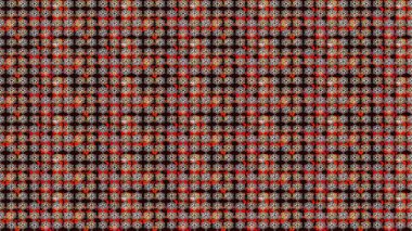 Kahverengi renklerde bahar çiçekleri. Raster illüstrasyonu. Çiçek ve yapraklı karalama şeklinde Raster çiçek deseni.