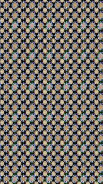 Siyah ve nötr renklerde Asya tekstil tarzında. Çiçeklerle suluboya desenli çiçek deseni. Raster illüstrasyonu.