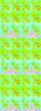 Yeşil ve nötr renklerde etnik çiçeklerle süslenmiş zarif bir eskiz. Asya Tekstil 'inde Raster Çiçek İllüstrasyonu.