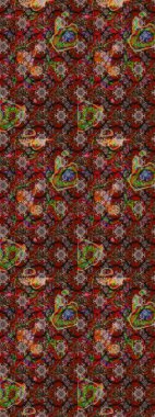 Çiçekli el çizimi çizimi deseni. Modern gelişim kahverengi raster arka plan duvar kâğıdı illüstrasyon klasik çizgili iz sürme desenli çiçekler, çiçekli süsler.