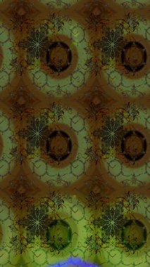 Modern stil dokusu. Çiçek desenli raster, yeşil ve kahverengi çizgi grafik deseni soyut raster arkaplan.