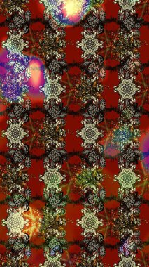 Eskiz klasiği. Renkli Bahar Teması eskiz kalıbı. Raster Şirin kumaş deseni. Düz Çiçek Elementleri Tasarımı.