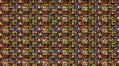 Kahverengi renklerde. Raster illüstrasyonu. Raster illüstrasyonundaki çiçek desenli çizim. Güzel kumaş deseni.