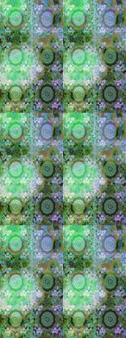 Yeşil renklerde pürüzsüz desen. Doğu tarzı arabesk tarzında altın elementler. Raster altın pürüzsüz desen. Kusursuz altın desenli bukleler..