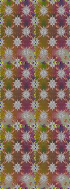 Raster illüstrasyonunda kusursuz çiçek deseni. Kahverengi ve gri renkli çiçekler. Renkli Bahar Temalı Kusursuz Arkaplan. Düz Çiçek Elementleri Tasarımı.