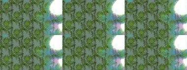 Çiçek desenli raster, yeşil çizgi grafik desenli soyut raster arkaplan. Modern stil dokusu.
