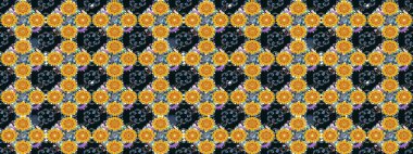 Çiçek deseni duvar kağıdı, desen dolguları ve web sayfası arka planı için kullanılabilir. Şekil verilmiş çiçeklerle eskiz deseni. Süslü zentangle çizim dokusu, soyut çiçeklerle süslenmiş..