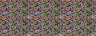 Raster illüstrasyonu. Yeşil ve nötr renklerde şirin çiçekler. Moda baskısı, albüm, ambalaj kağıdı ve duvar kağıdı için zarif dekoratif süslemeler. Küçük çiçekli basit, pürüzsüz desen..