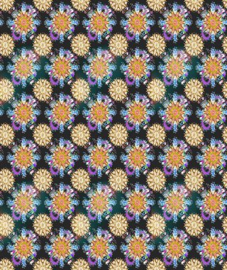 Kusursuz desenli, modaya uygun kumaş deseni. Raster illüstrasyonu. Düz Çiçek Elementleri Tasarımı. Şirin çiçek elementleri. Renkli Bahar Teması Kusursuz Arkaplan.