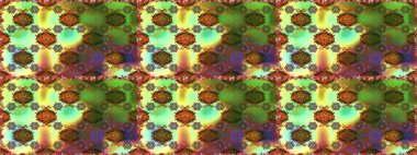 Elle çizilmiş çiçek deseni (fayans). Şirin çiçekli, desensiz, yeşil ve kahverengi renkli. Tekstil için suluboya desensiz.