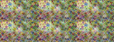 Yeşil renkte çiçeklerle süslenmiş kusursuz çiçek deseni. Suluboya tarzında yeşil renkte çiçekler.