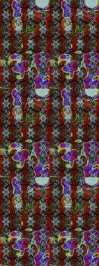 Kahverengi ve kırmızı renklerde. Raster illüstrasyonu. Küçük çiçekteki sevimli çiçek deseni. Soyut çiçek çizim kalıbı arka planı. Raster deseni.