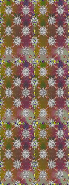 Raster illüstrasyonunda kusursuz çiçek deseni. Kahverengi ve gri renkli çiçekler. Renkli Bahar Temalı Kusursuz Arkaplan. Düz Çiçek Elementleri Tasarımı.