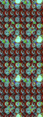 Mavi ve kırmızı renkte parlak çiçekli halı deseni..