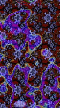 Sketch Colour Spring Theme eskiz kalıbı. Sevimli çiçek raster deseni. Düz Çiçek Elementleri Tasarımı. Mor, kahverengi ve mavi renkte çiçekler.