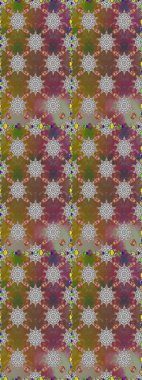 Raster illüstrasyonunda kusursuz çiçek deseni. Kahverengi ve gri renkli çiçekler. Renkli Bahar Temalı Kusursuz Arkaplan. Düz Çiçek Elementleri Tasarımı.