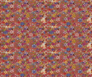 Küçük kahverengi ve pembe çiçeklerle oldukça eski bir besin torbası deseni. Tekstil, kumaş, kapaklar, duvar kağıtları, baskı, naylon, yapıştırma, örgü, dekupaj için çiçeksiz arkaplan.