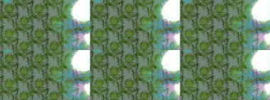 Çiçek desenli raster, yeşil çizgi grafik desenli soyut raster arkaplan. Modern stil dokusu.