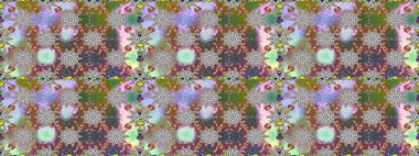 Eski moda arka plan. Şablon, pürüzsüz, çiçekli kenar. Raster illüstrasyonu. Çiçek çelengi. Güzel, parlak, pürüzsüz kumaş, tuval. Kıvırcık, parlak örgü.