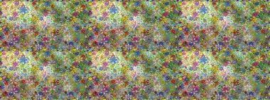 Yeşil renkte çiçeklerle süslenmiş kusursuz çiçek deseni. Suluboya tarzında yeşil renkte çiçekler.