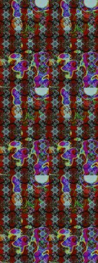 Kahverengi ve kırmızı renklerde. Raster illüstrasyonu. Küçük çiçekteki sevimli çiçek deseni. Soyut çiçek çizim kalıbı arka planı. Raster deseni.