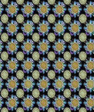 El çizimi. Siyah ve nötr renklerde çiçekler. Çiçeklerle kusursuz desen. Suluboya çizimi.