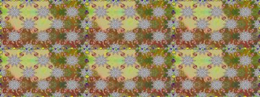 Çiçekli karalama şeklinde Raster çiçek deseni. Yumuşak, yaz çiçekli arka plan. Kahverengi ve nötr renkte çiçekler.