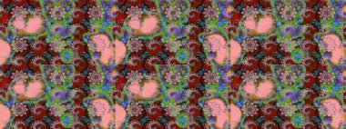 Zentangle soyut çiçekleri. Karalama çiçeği. Raster illüstrasyonu. Düz Çiçek Elementleri Tasarımı. Güzel kumaş deseni. Renkli Bahar Teması çizim şablonu.