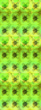 Düz Çiçek Elementleri Tasarımı. Renkli Bahar Teması eskiz kalıbı. Yeşil ve sarı renkli çiçekler. Çiçek desenli eskiz, yaz çiçekleri..