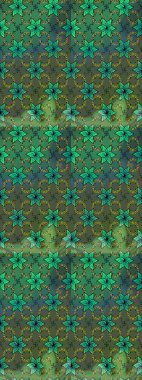 Raster. Yeşil renkte güzel çiçekler, suluboya desenli eskiz deseni, duvar kağıdı, kart veya kumaş için fayanslı..