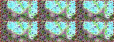 Çiçeksiz desenli nakış işlemeli gelincikler ve vadideki zambaklar. Tekstil tasarımı için doğal ve yeşil renklerde geleneksel halk çiçekleri buketi.