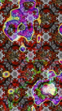 Renkli Bahar Teması eskiz kalıbı. Sevimli çiçek raster deseni. Düz Çiçek Elementleri Tasarımı. Gri ve kahverengi renkte çiçekler.