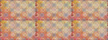 Patlayan çiçekler soyut olarak yerleştirilmiş. Bej ve nötr renklerde bahar çiçekleri. Raster illüstrasyonu. Raster deseni.