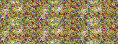 Çiçeksiz desenli arka plan. Renkli Bahar Temalı Kusursuz Arkaplan. Yeşil ve nötr renklerde çiçekler. Düz Çiçek Elementleri Tasarım Raster illüstrasyonu.