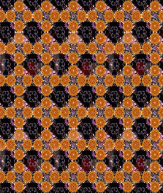 Turuncu renkli turuncu kıvırcık çiçekler. Raster illüstrasyonu. Klasik çiçek tasarım elementleri.