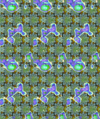 Vadinin yeşil renkli çiçekleri. Soyut etnik raster çizim kalıbı. Çiçekler..