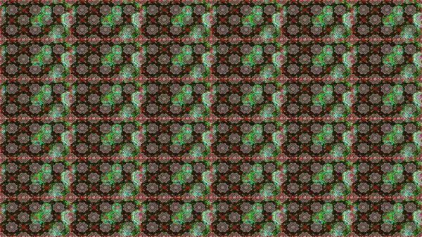 Raster illüstrasyonu. Gri ve yeşil renklerde. Raster illüstrasyonunda kusursuz çiçek deseni. Güzel kumaş deseni.