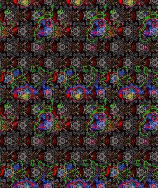 Düz Çiçek Elementleri Tasarımı. Raster Illustrasyon 'daki Çiçek Deseni' nin son moda çizimi. Güzel kumaş deseni. Renkli Yaz Teması çizim şablonu.