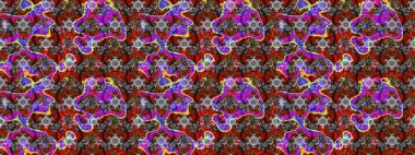 Gri, kırmızı ve kahverengi renkte yaz çiçekleri. Raster deseni. Raster illüstrasyonu. Küçük çiçekte sevimli çiçek deseni var..