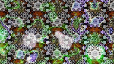 Çizgi çizimi kalıbı. Raster Moda kumaş deseni. Şirin çiçekler..