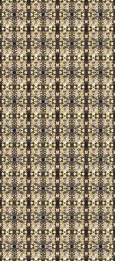 Dekoratif simetri arabesk. Gri, bej ve kahverengi renklerde altın. Kusursuz ortaçağ çiçek deseni. Raster illüstrasyonu. Doğum günü, davetiye ya da afiş için tebrik kartı.