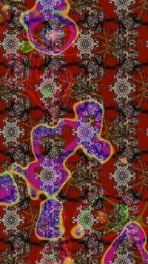 Raster güzel bir çiçek deseni çizmiş. Bahar mevsimi. Çiçekler kahverengi, kırmızı ve gri renklerde. Nazik romantik baskı. Tatil havası..