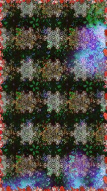 Raster. Gri ve kahverengi renkte güzel çiçekler, suluboya çiçek desenleri, duvar kağıdı, kart veya kumaş için fayanslı desenler..