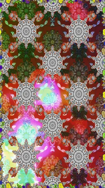 Elle boyanmış suluboya, dikişsiz çiçekler ve bitkiler. Gri ve kahverengi renkte çiçekler.