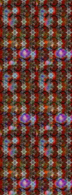 Küçük çiçekteki sevimli çiçek deseni. Bir sürü kahverengi ve gri soyut çiçekli tropik eskiz deseni. Varisolokahverengi ve gri raster çizimi.