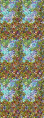 Raster - stok. Yeşil ve kahverengi çiçekli kusursuz desen, suluboya çiçek deseni, sevimli çiçek, duvar kağıdı, kart veya kumaş için fayanslı.