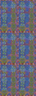 Mavi ve gri renkte çiçekler. Düz Çiçek Elementleri Tasarımı. Sevimli çiçek raster deseni. Kusursuz Renksiz Bahar Teması Kusursuz Arkaplan.