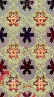 Renkli Bahar Teması eskiz kalıbı. Düz Çiçek Elementleri Tasarımı. Raster..