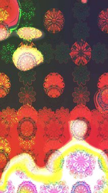 Raster illüstrasyonu. Küçük çiçekli şirin bir desen. Çiçek ve yapraklı çiçek deseni.